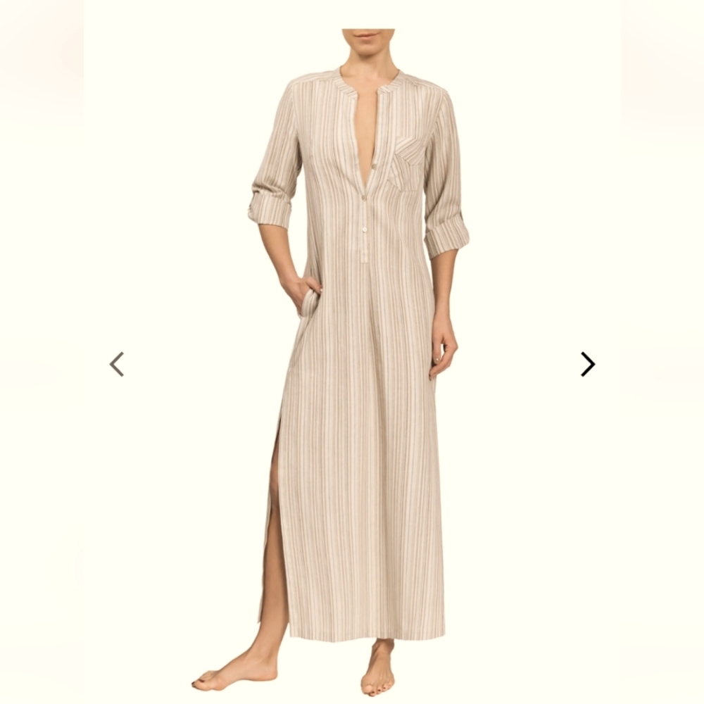 2 for $60🌺 Tracy Stripe Coverup Linen Kaftan NWT